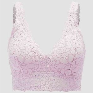 Luvlette Pink Lace Stretch Bra Large, Bralette Convertible